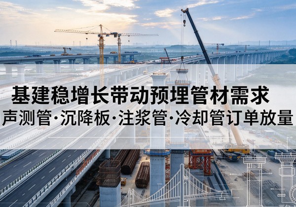 溧水基建稳增长带动预埋监测管材需求，声测管、沉降板、注浆管订单持续放量